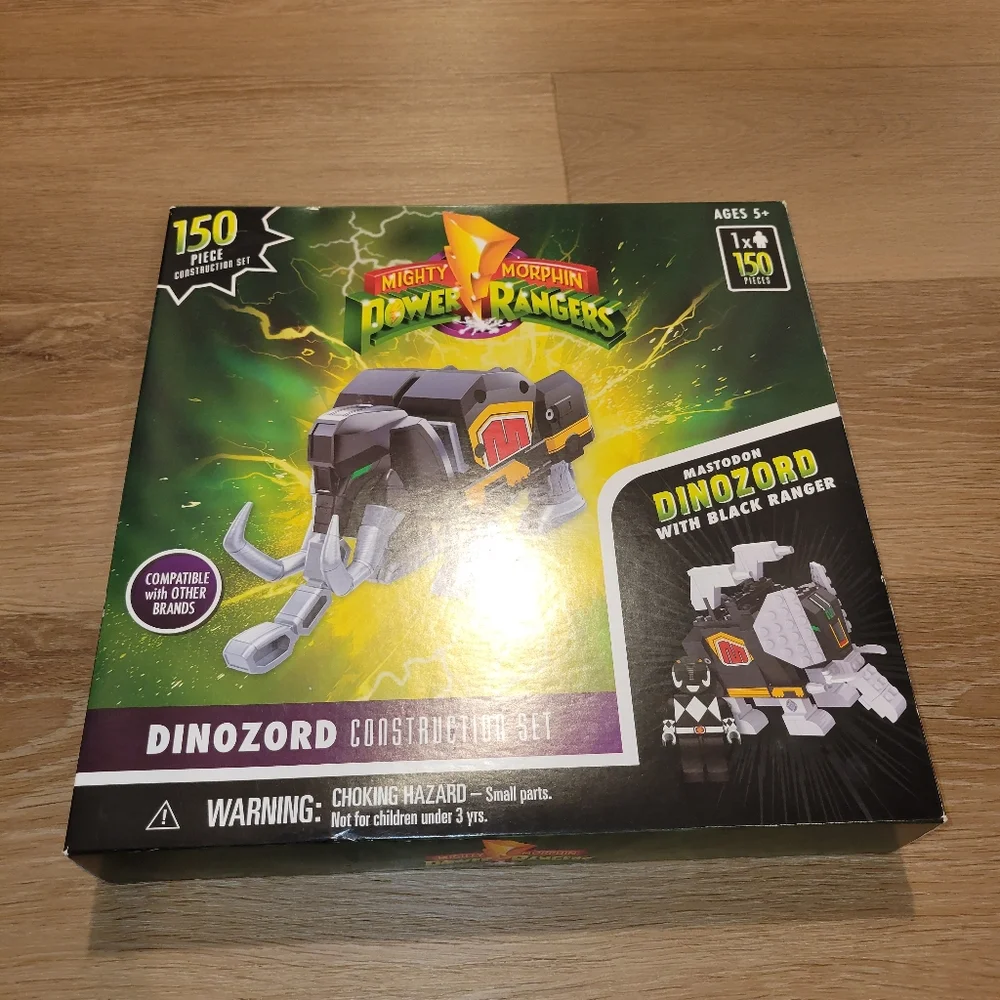 Power Rangers Construction Set Mastodom Dinozord Black Ranger 150 Pieces New